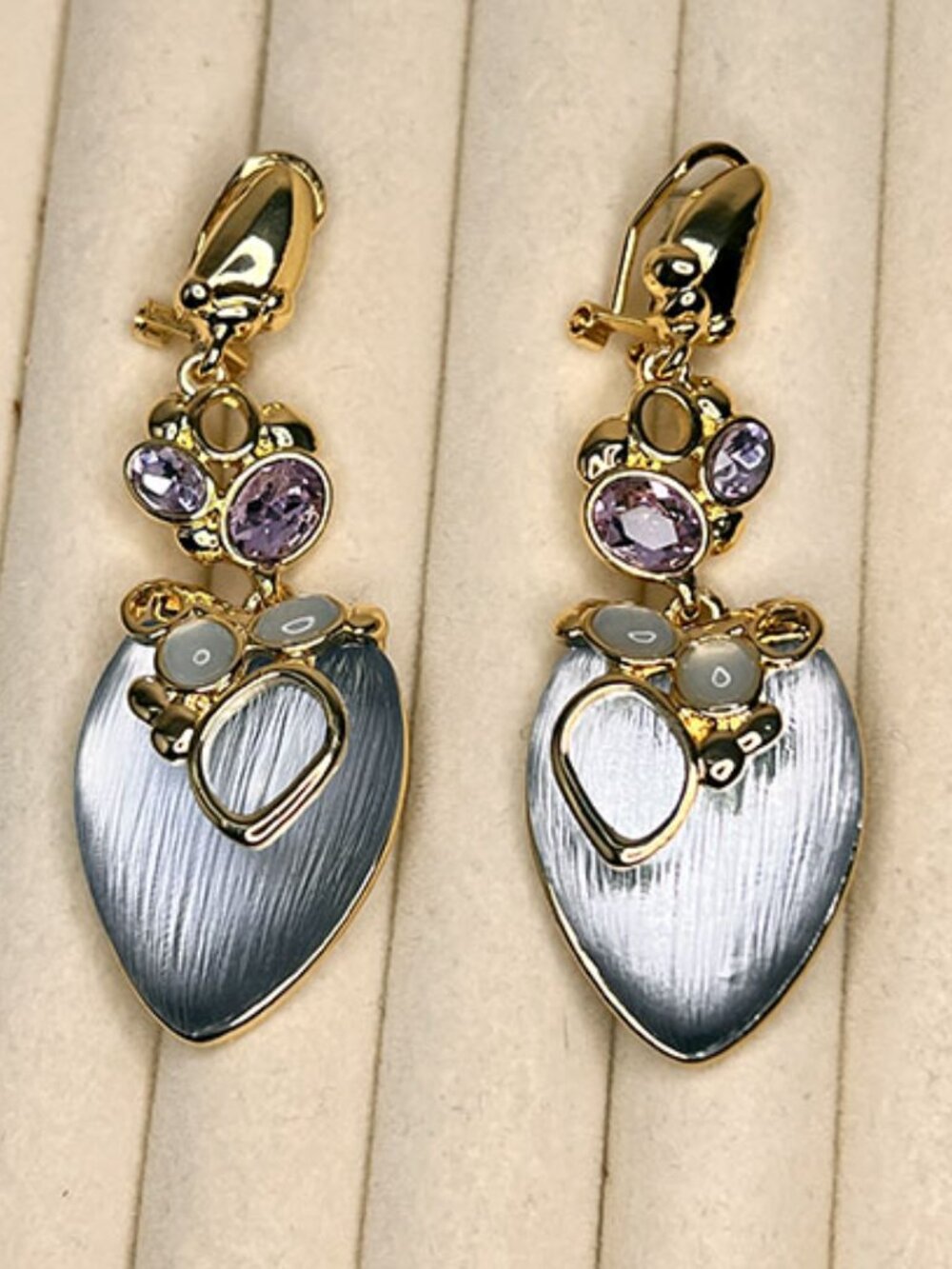 Alexis Bittar Byzantine Lucite Stone Cluster Drop Earrings.